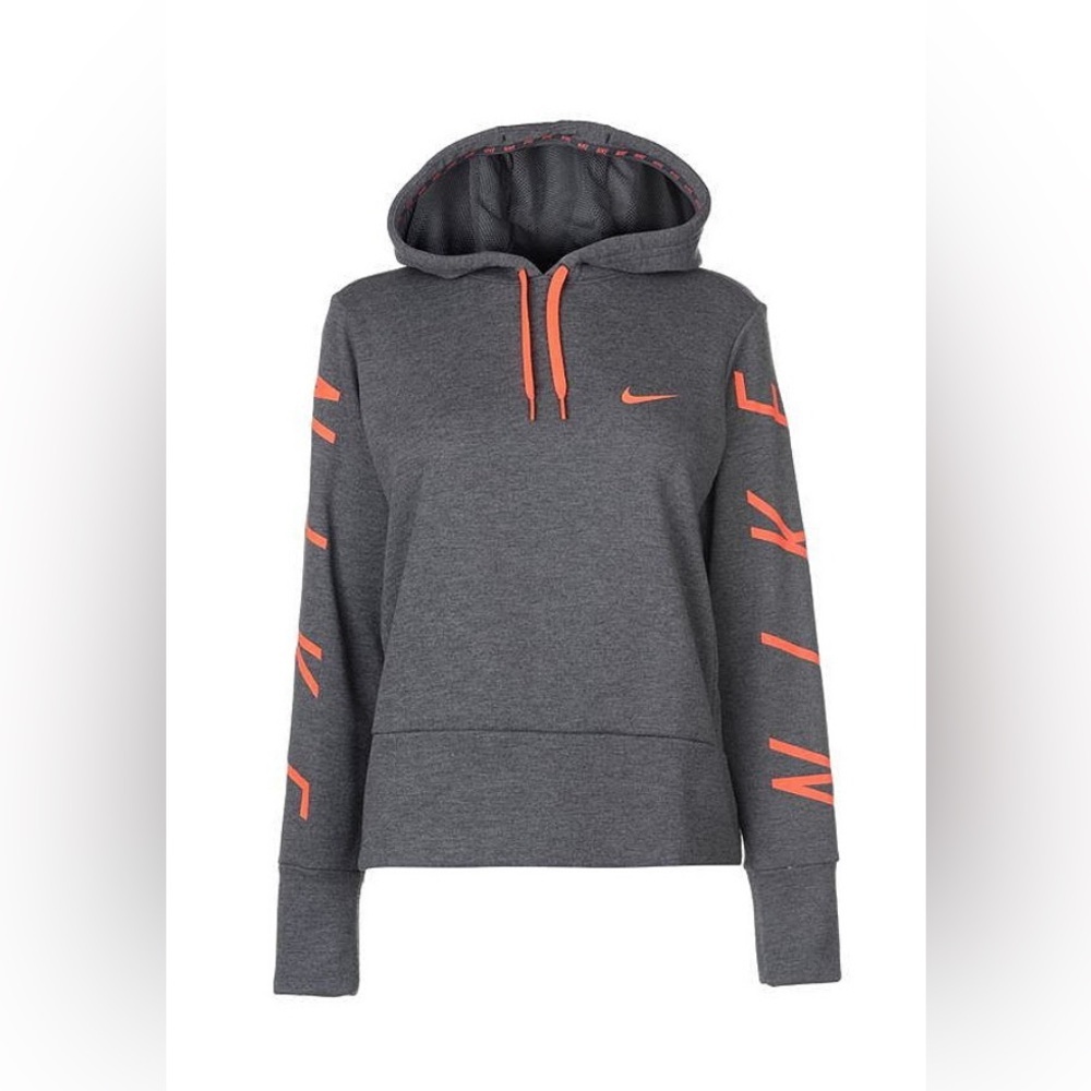 Nike Dark Gray Hoodie with Coral Accents
